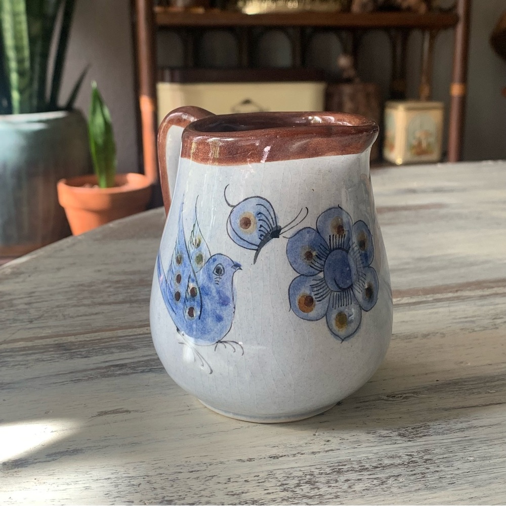 Vintage Mexican Tonala Blue bird  Pottery